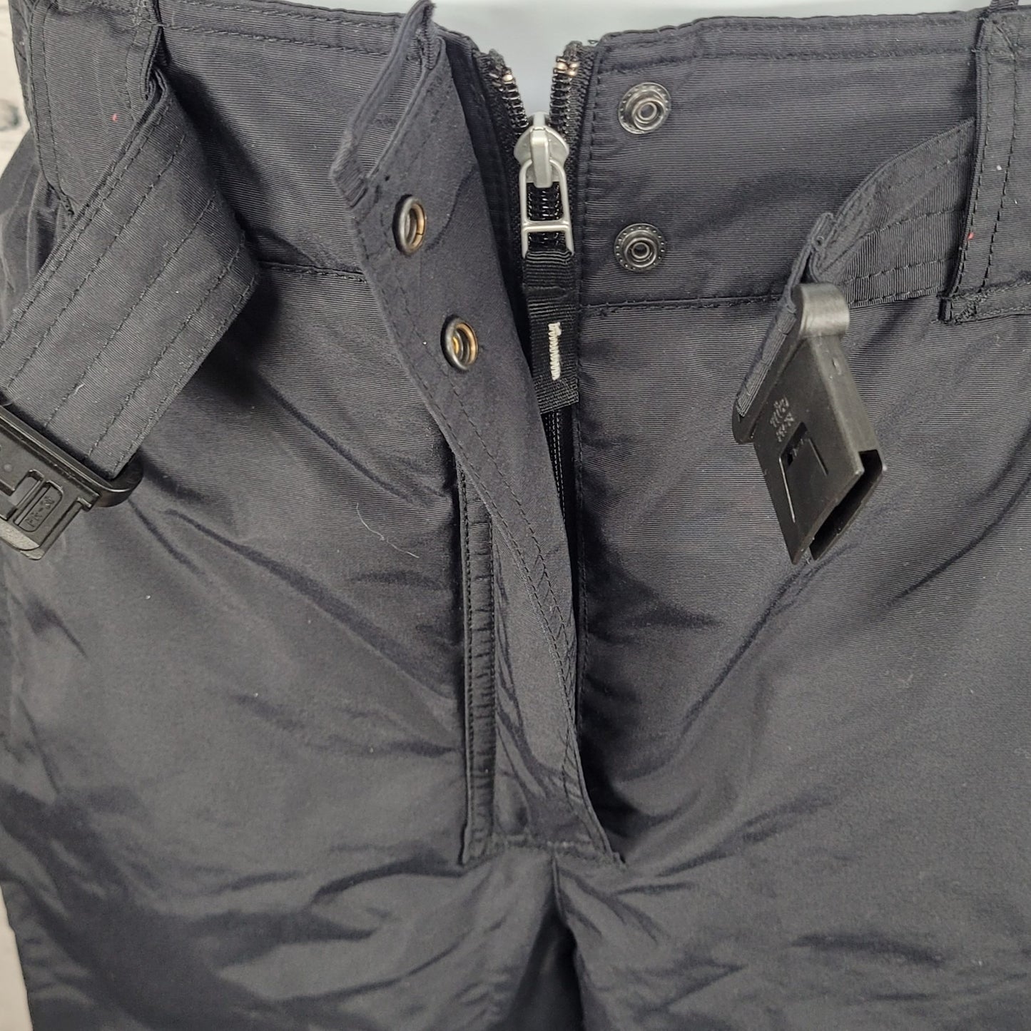 Quechua Decathlon Black Insulated Belted Snow Bib Pants Youth Size 180cm (27x31)