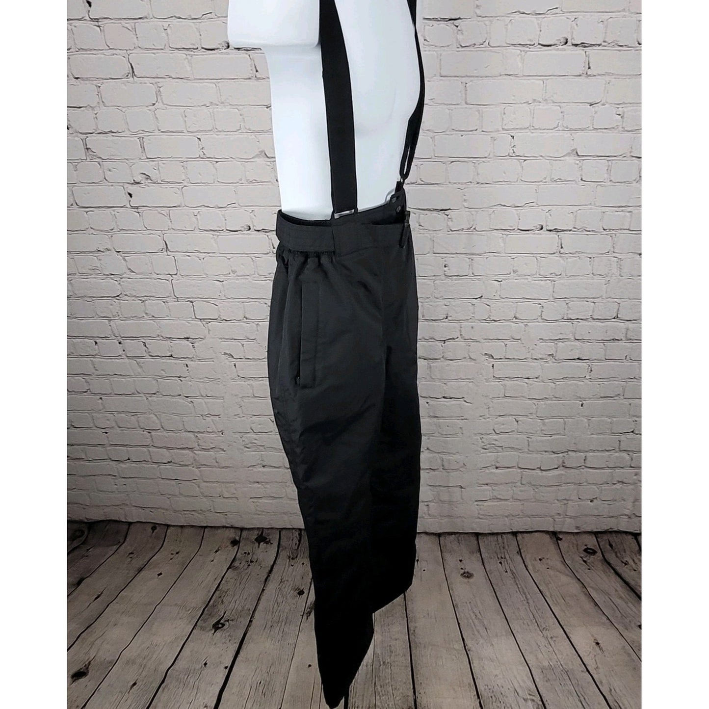 Quechua Decathlon Black Insulated Belted Snow Bib Pants Youth Size 180cm (27x31)