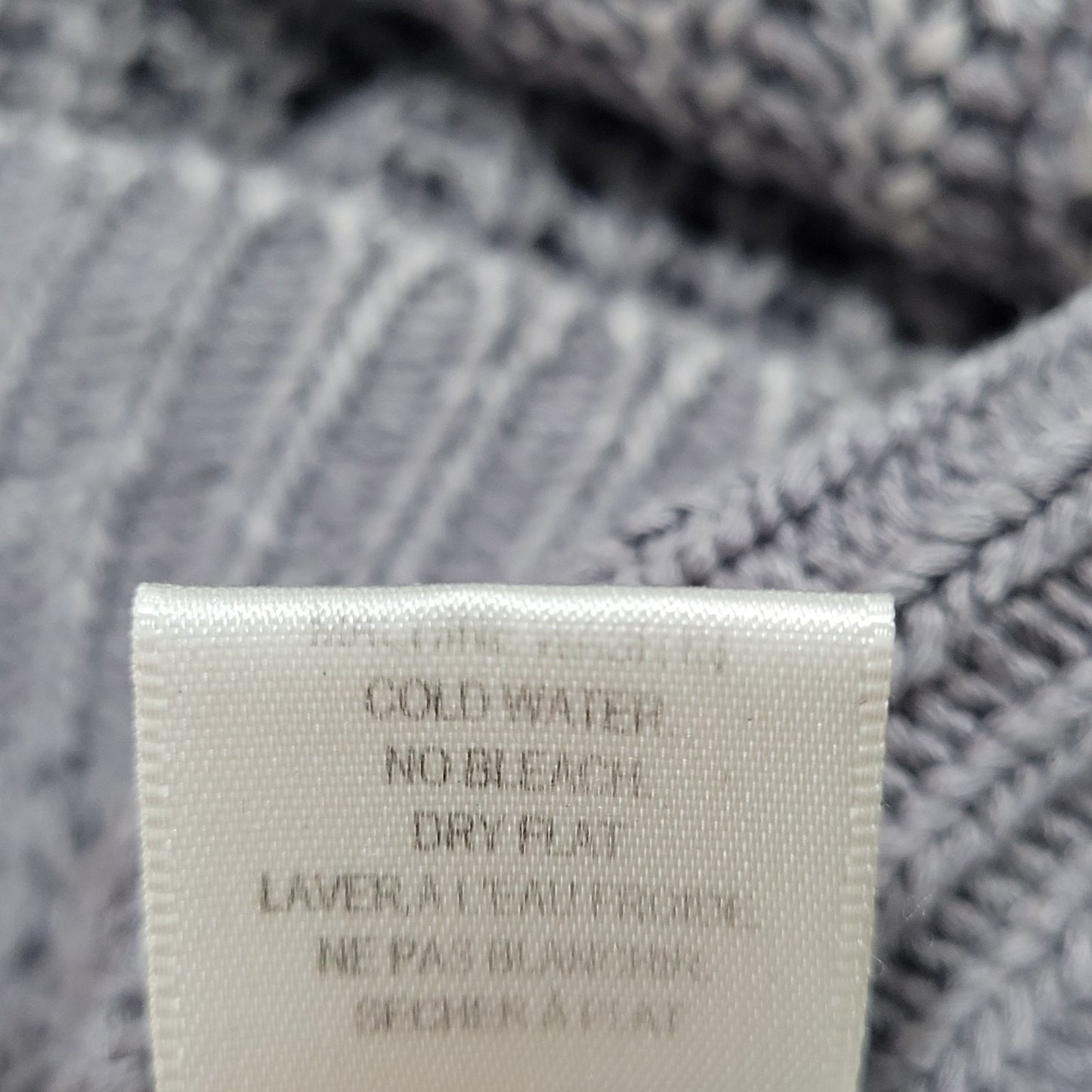 Bella Dahl Grey Cotton Linen Open Knit Pullover Long Sleeve Sweater Small S