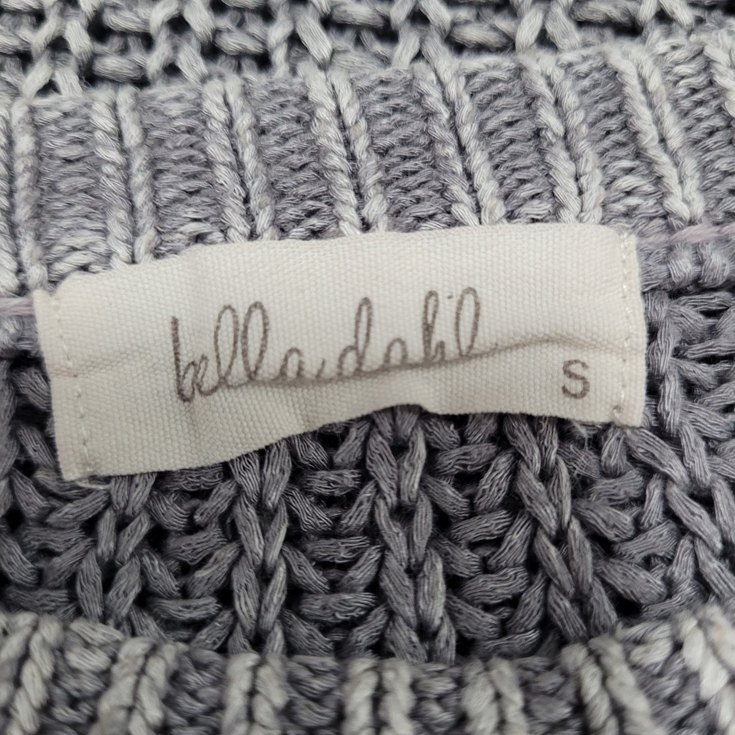 Bella Dahl Grey Cotton Linen Open Knit Pullover Long Sleeve Sweater Small S