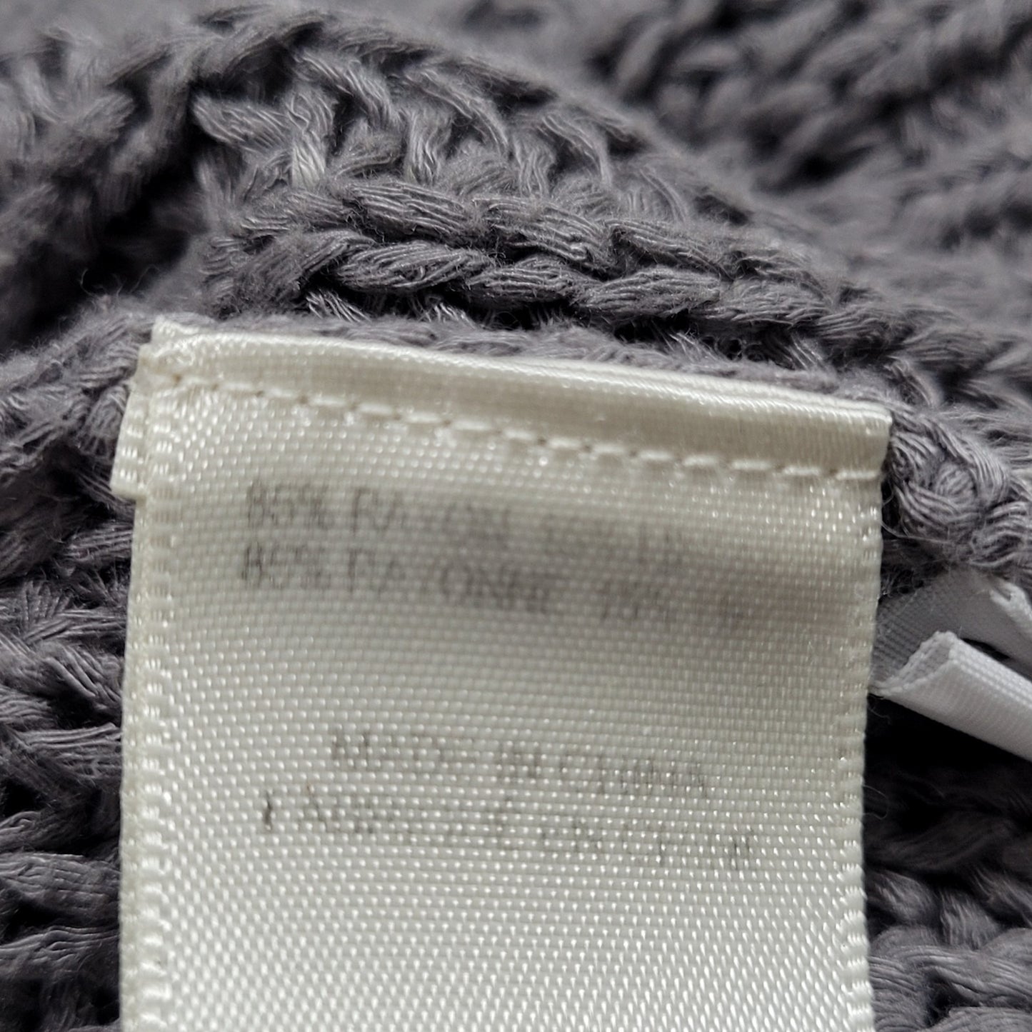 Bella Dahl Grey Cotton Linen Open Knit Pullover Long Sleeve Sweater Small S