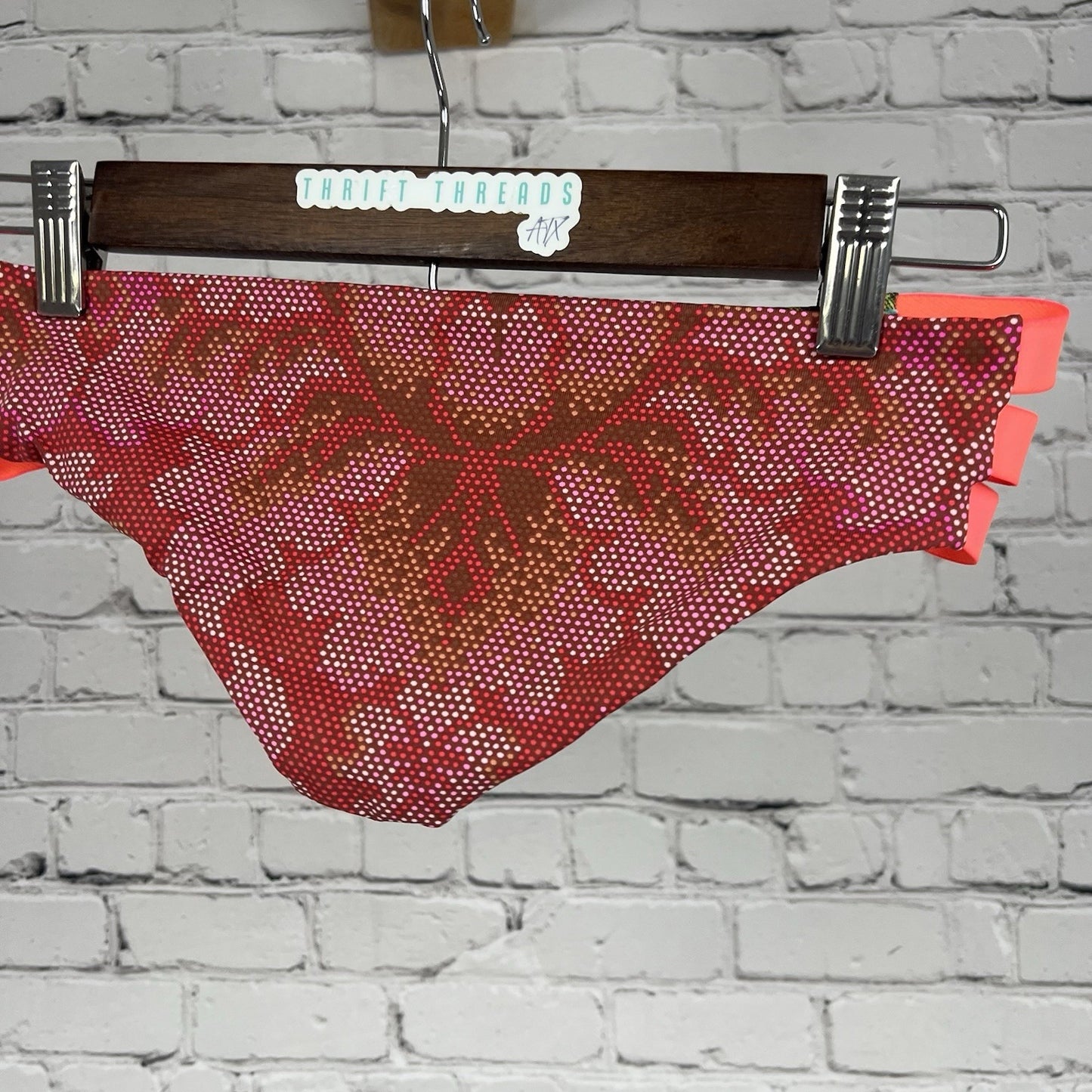 Maaji Pink Multicolor Floral Strappy Low Rise Bikini Bottoms Small S