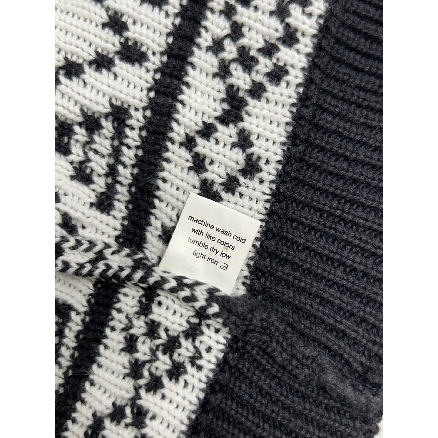 Monica & Andy 100% Organic Cotton Black White Knit 3 Button Sweater 3-6 Months