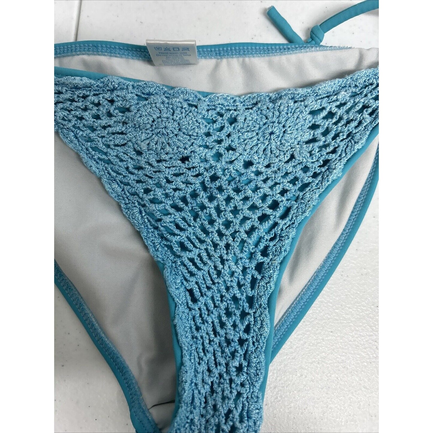Venus Blue Crochet Tie Sides Cheeky Women’s Bikini Swimsuit Bottom 6