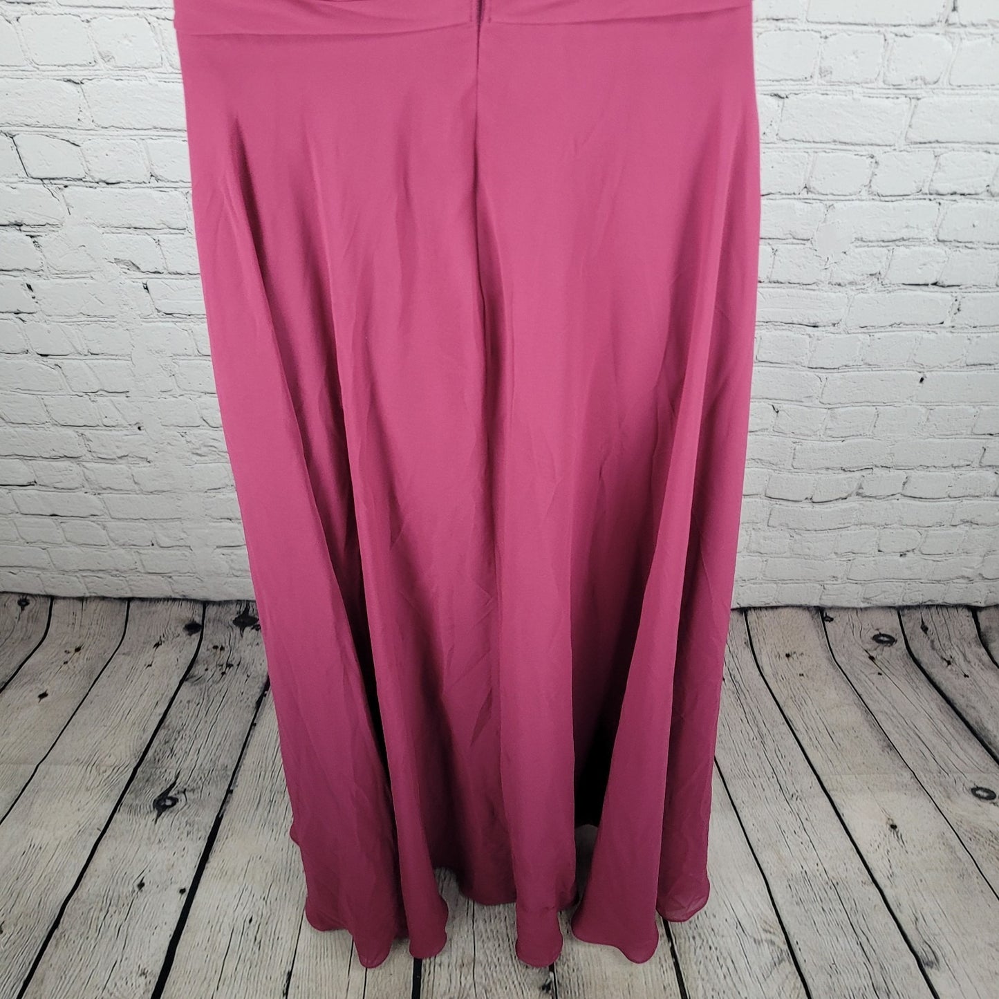 Azazie Purple Pleated Halter Strapless Backless Bridesmaid Maxi Dress Gown A6