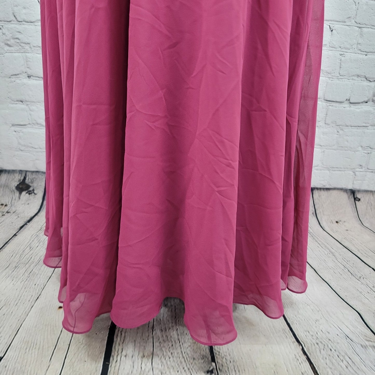 Azazie Purple Pleated Halter Strapless Backless Bridesmaid Maxi Dress Gown A6