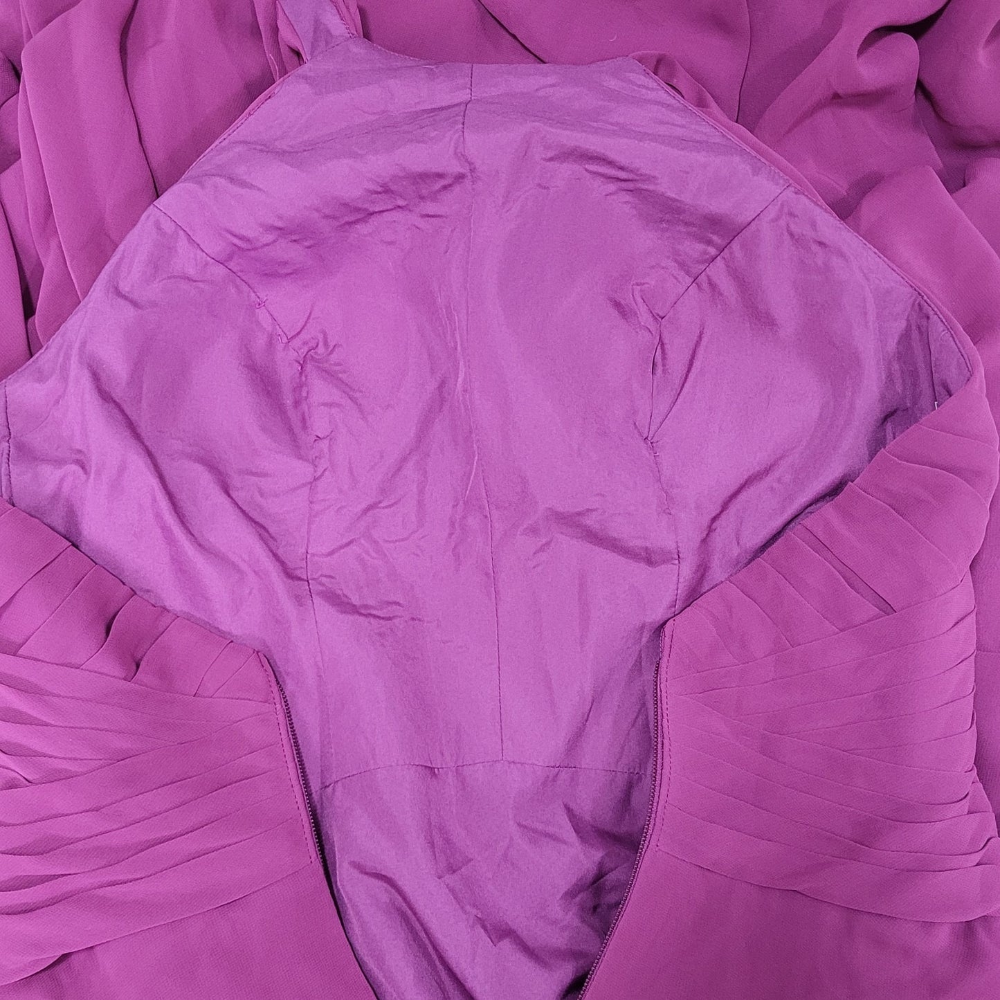 Azazie Purple Pleated Halter Strapless Backless Bridesmaid Maxi Dress Gown A6