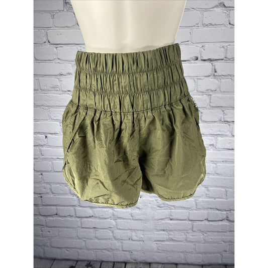 FP Movement Free People Green High Waisted Running Shorts Activewear Small S