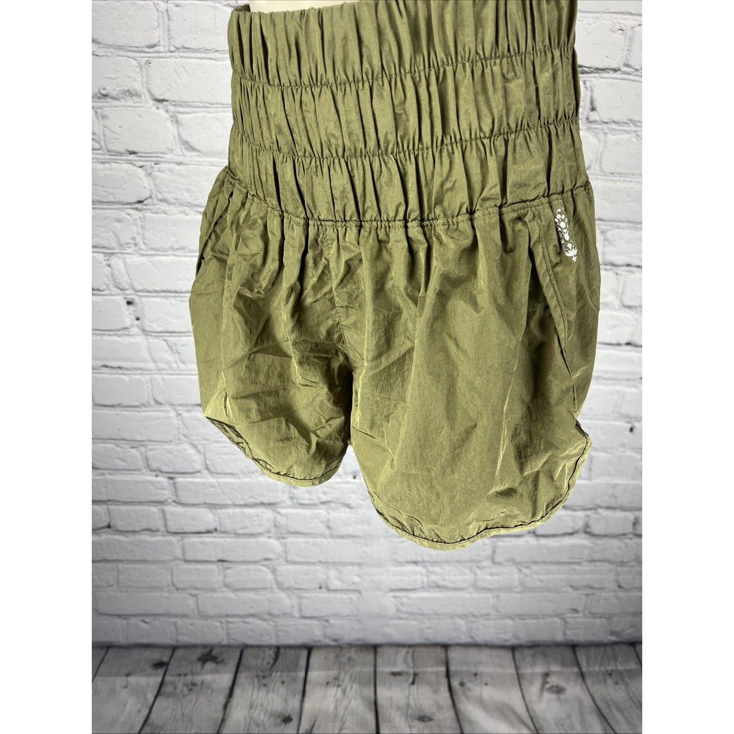 FP Movement Free People Green High Waisted Running Shorts Activewear Small S
