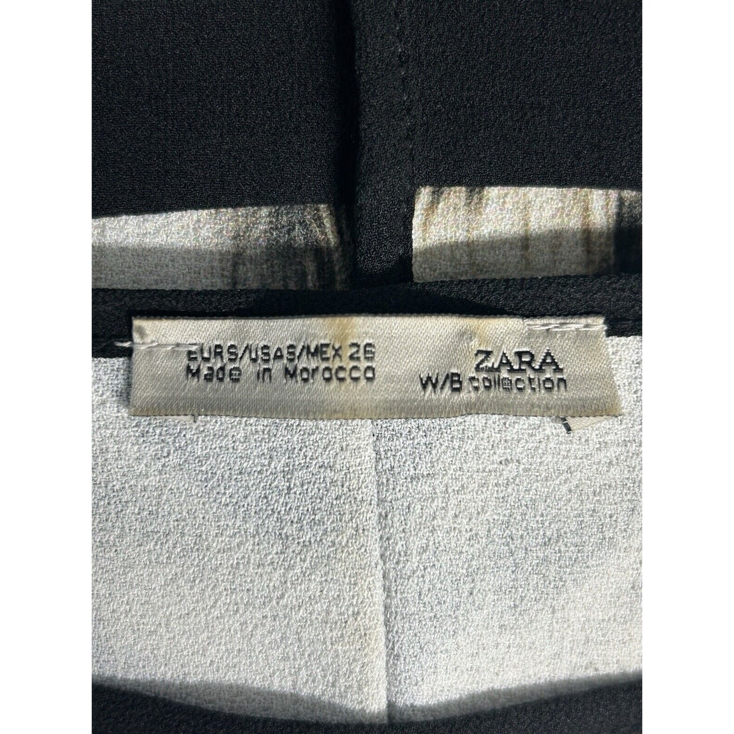 Zara Leopard Color Block Black Trim Short Sleeve Dress Blouse Top Size Small S