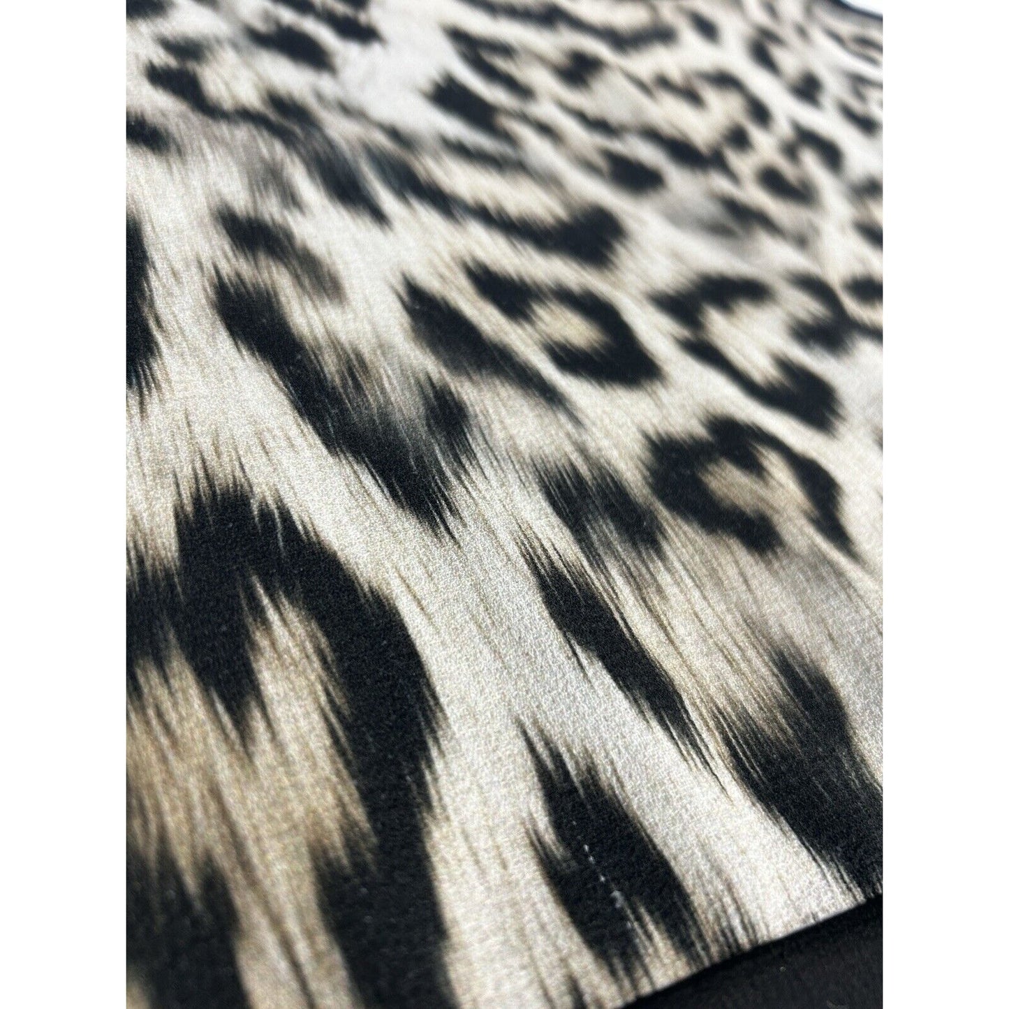 Zara Leopard Color Block Black Trim Short Sleeve Dress Blouse Top Size Small S