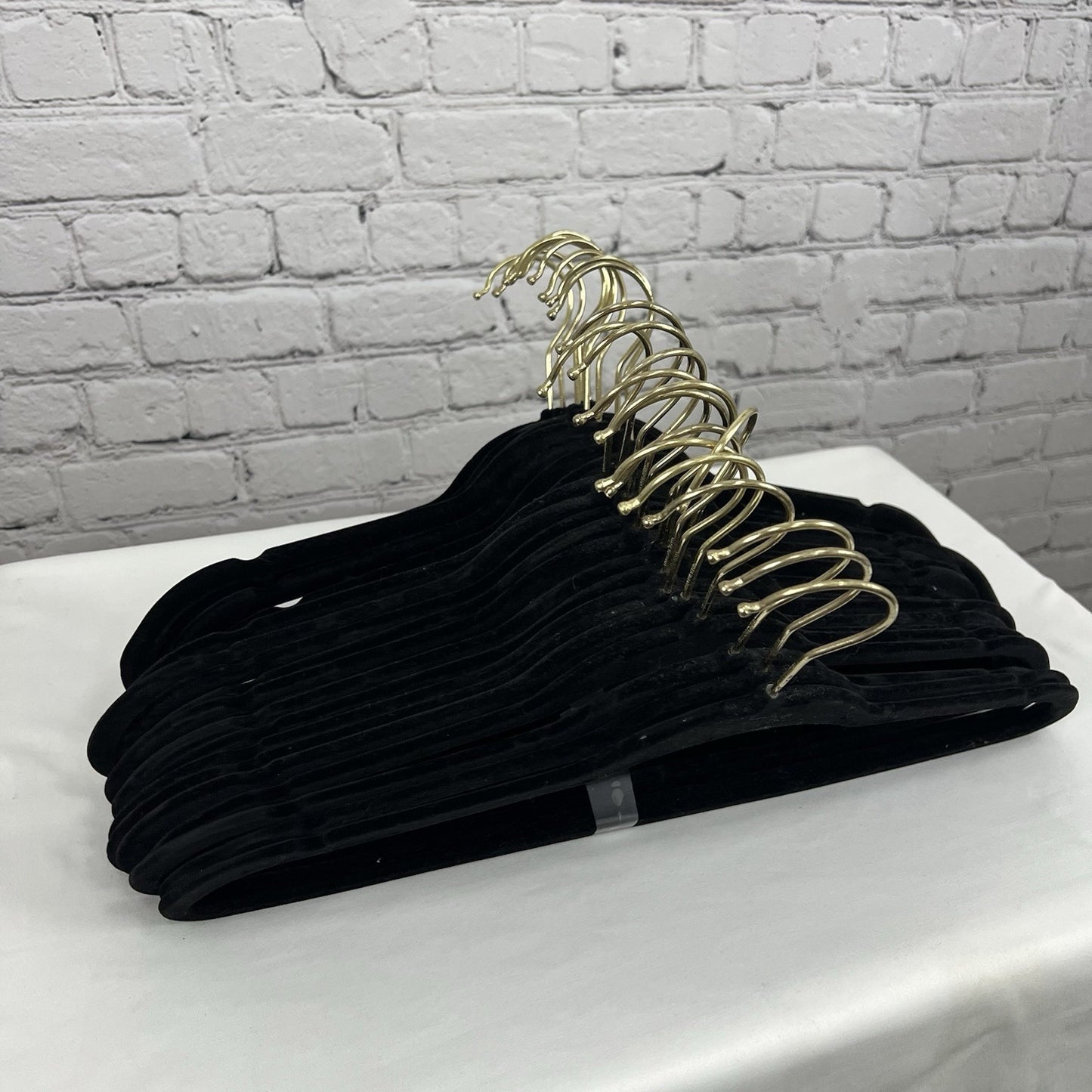 Velvet Thin Black Gold Non-Slip Clothing Hangers, 50 Pack