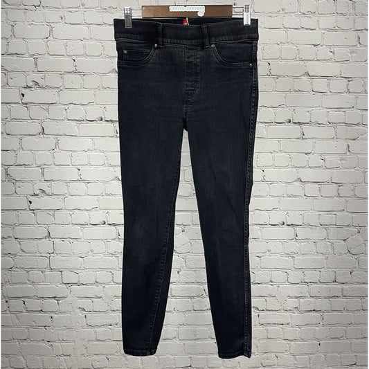 Spanx Black Denim Stretch Pull On Jegging Skinny Jeans Size Small S (28x27)
