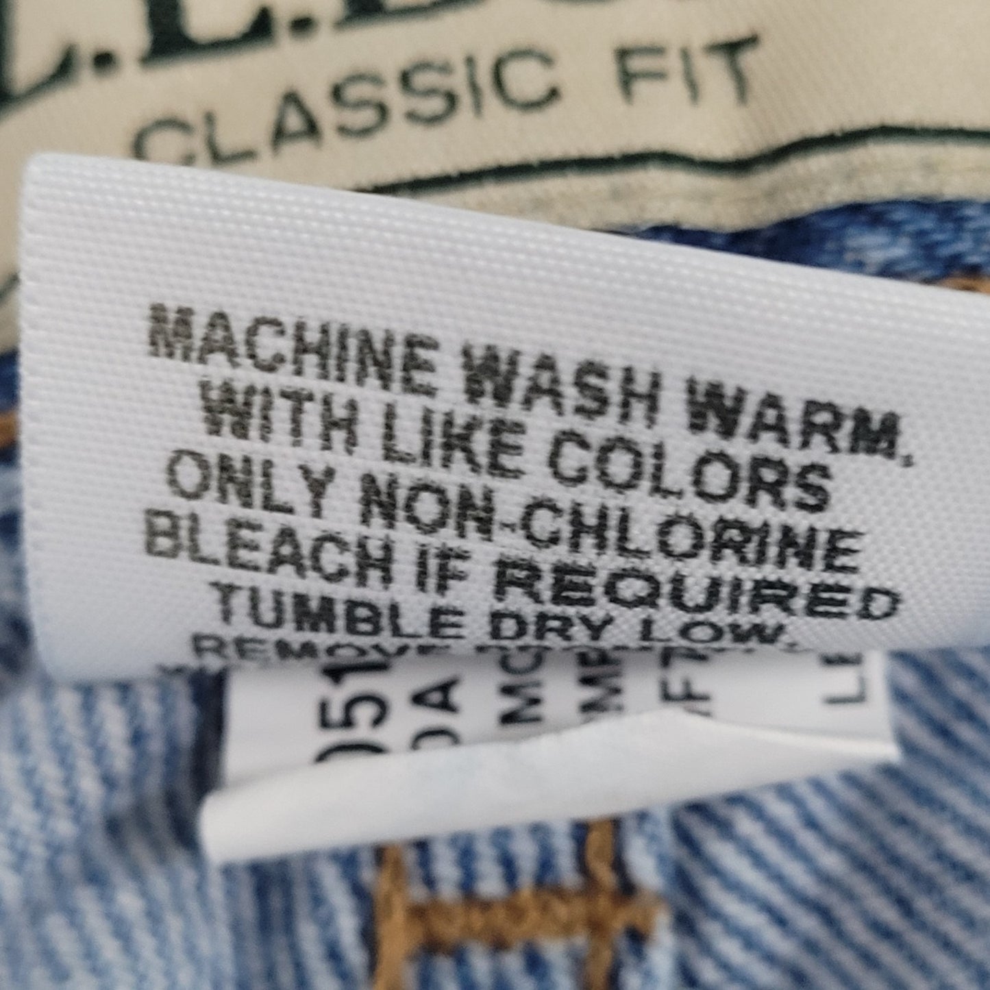 LL Bean Blue 100% Cotton Denim Classic Fit Medium Wash Straight Work Jeans 44x30