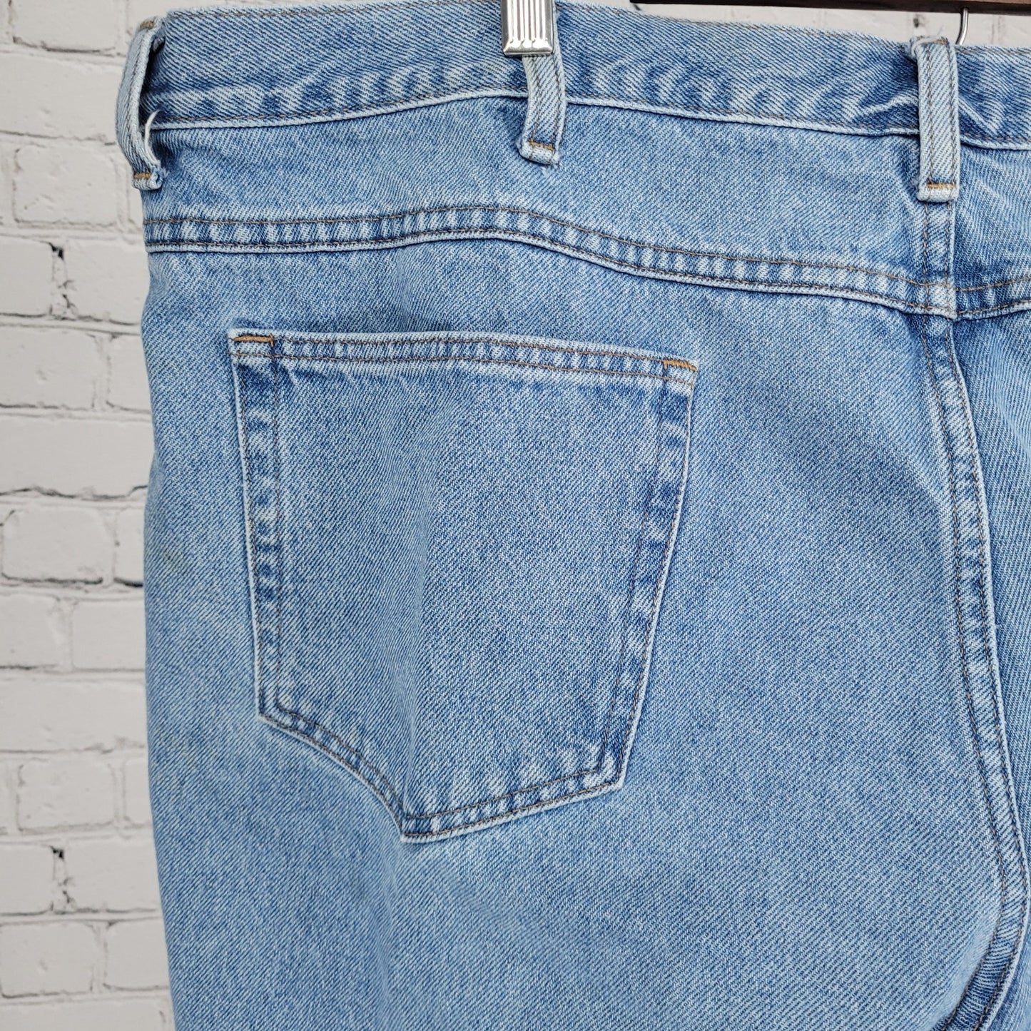 LL Bean Blue 100% Cotton Denim Classic Fit Medium Wash Straight Work Jeans 44x30