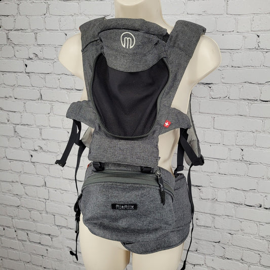 Miamily A Swiss Brand Grey Infant Baby Carrier Adjustable Straps Zipped Bag