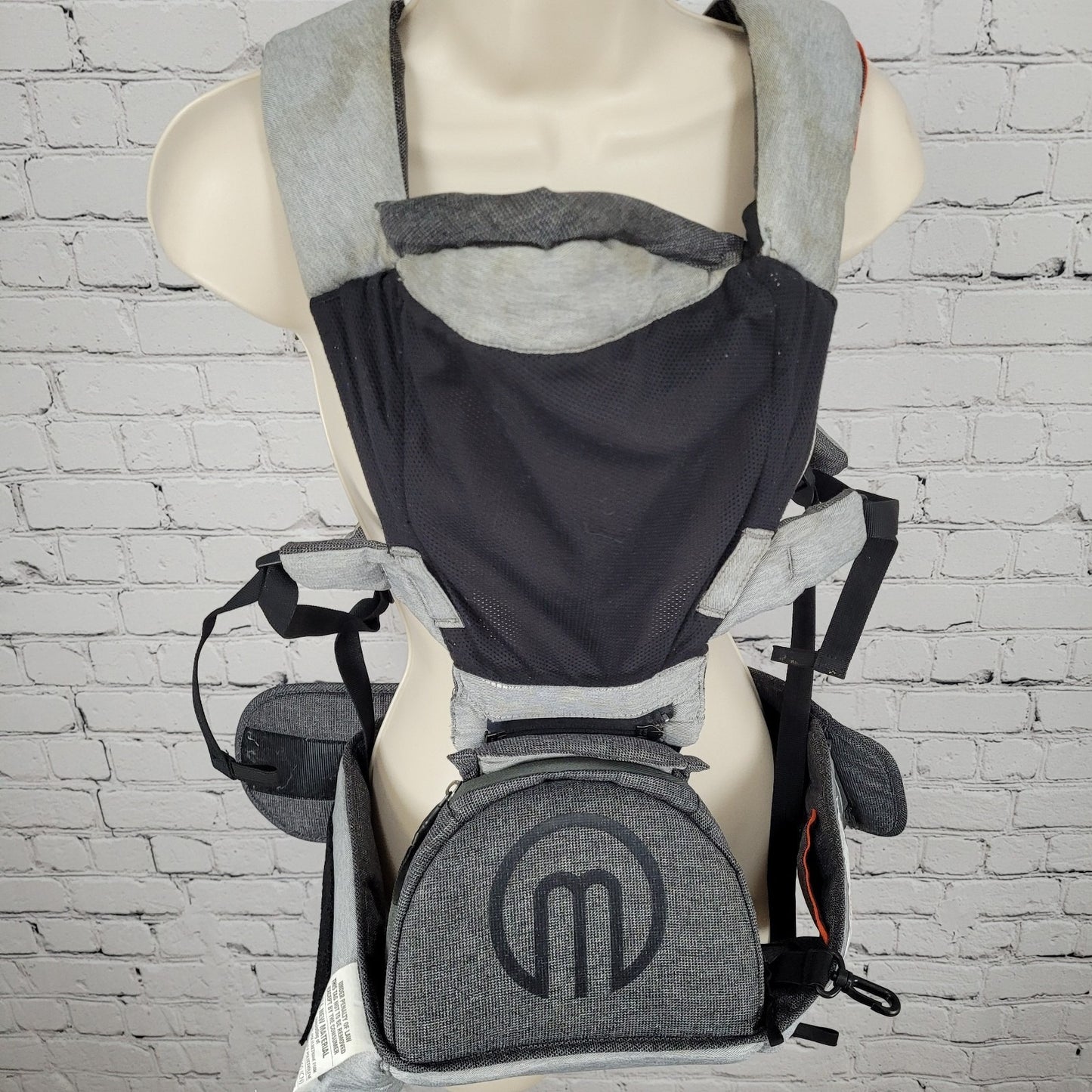 Miamily A Swiss Brand Grey Infant Baby Carrier Adjustable Straps Zipped Bag