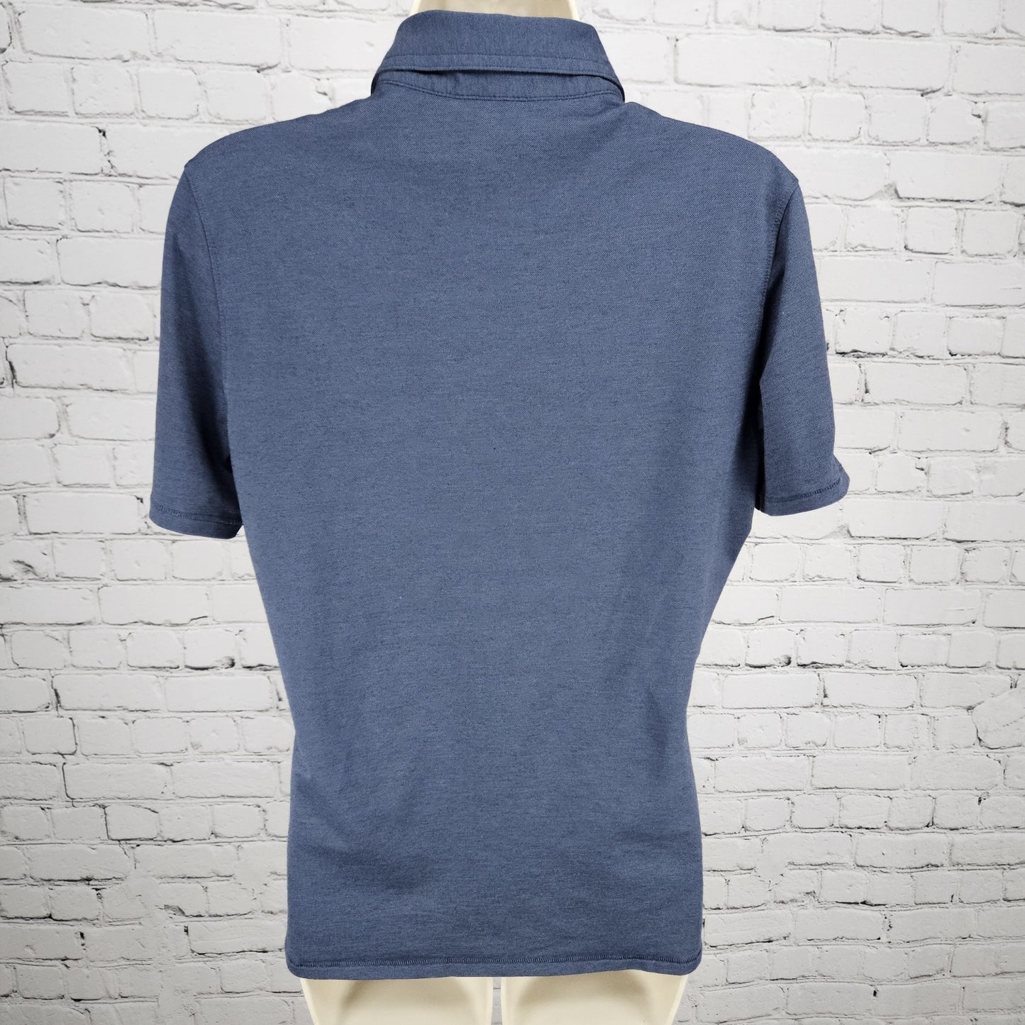 Travis Mathew Blue Chrome Tour Callaway Short Sleeve Golf Polo Shirt Top Large L