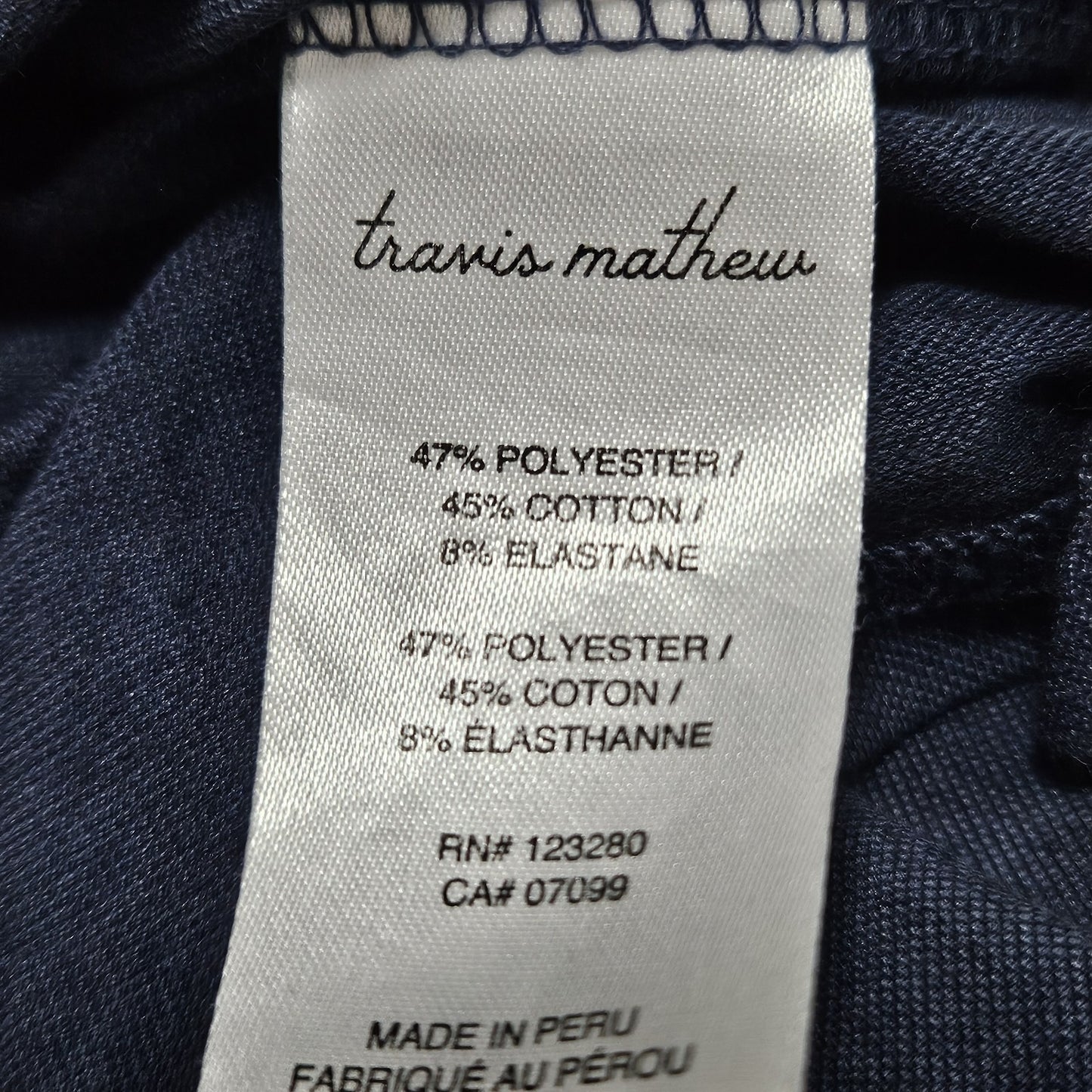 Travis Mathew Blue Chrome Tour Callaway Short Sleeve Golf Polo Shirt Top Large L