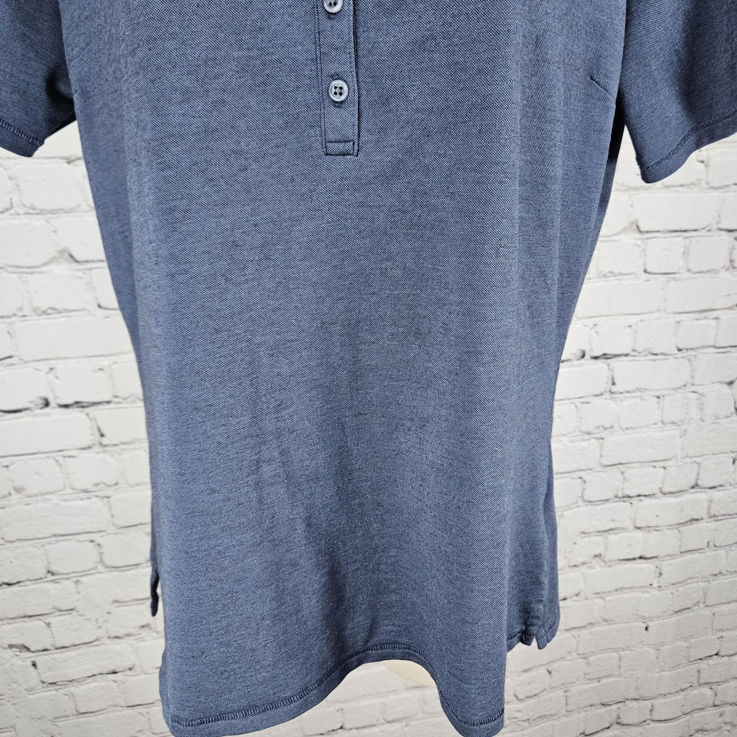 Travis Mathew Blue Chrome Tour Callaway Short Sleeve Golf Polo Shirt Top Large L