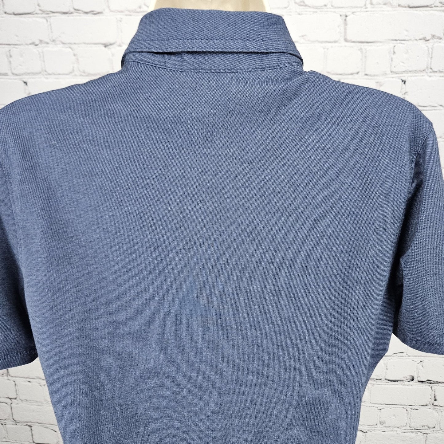 Travis Mathew Blue Chrome Tour Callaway Short Sleeve Golf Polo Shirt Top Large L