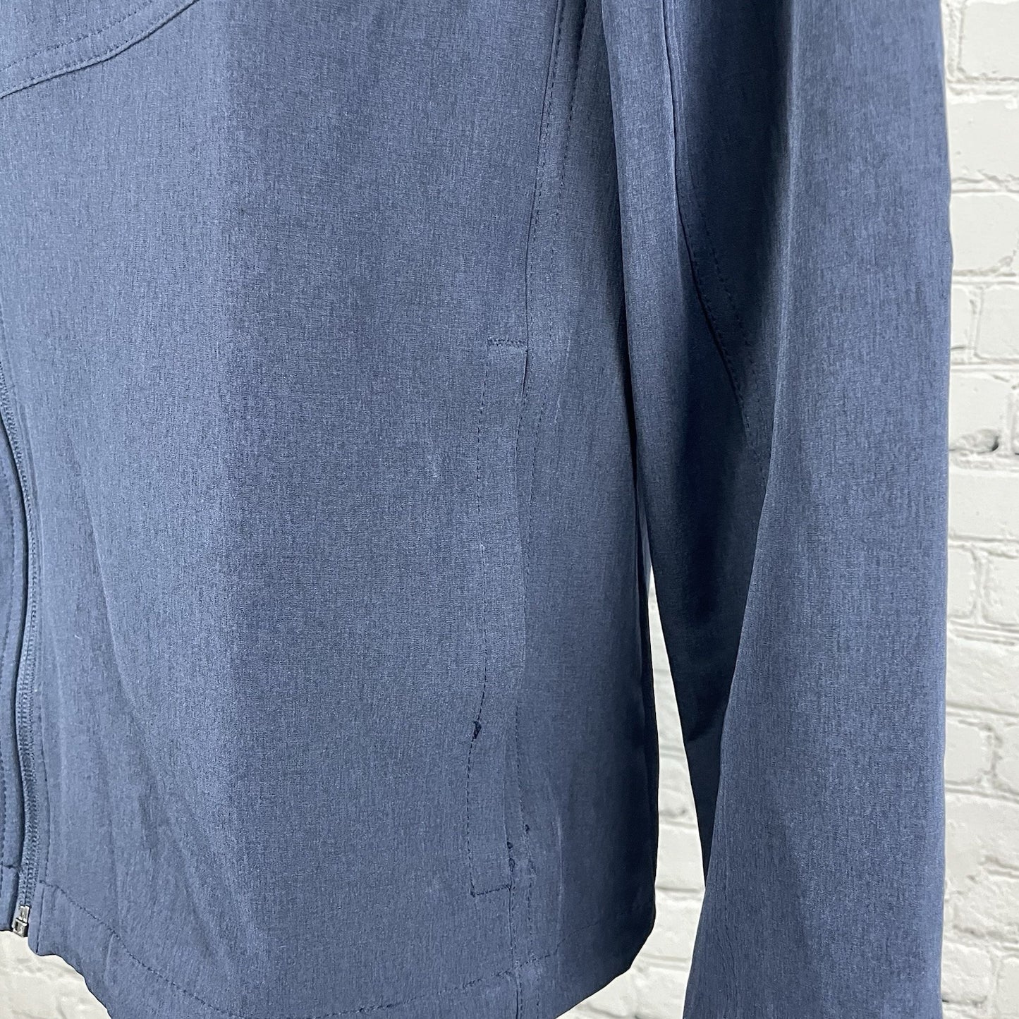 Graham Luxe Navy Blue Zipped Lightweight Activewear Stretch Jacket Size Medium M