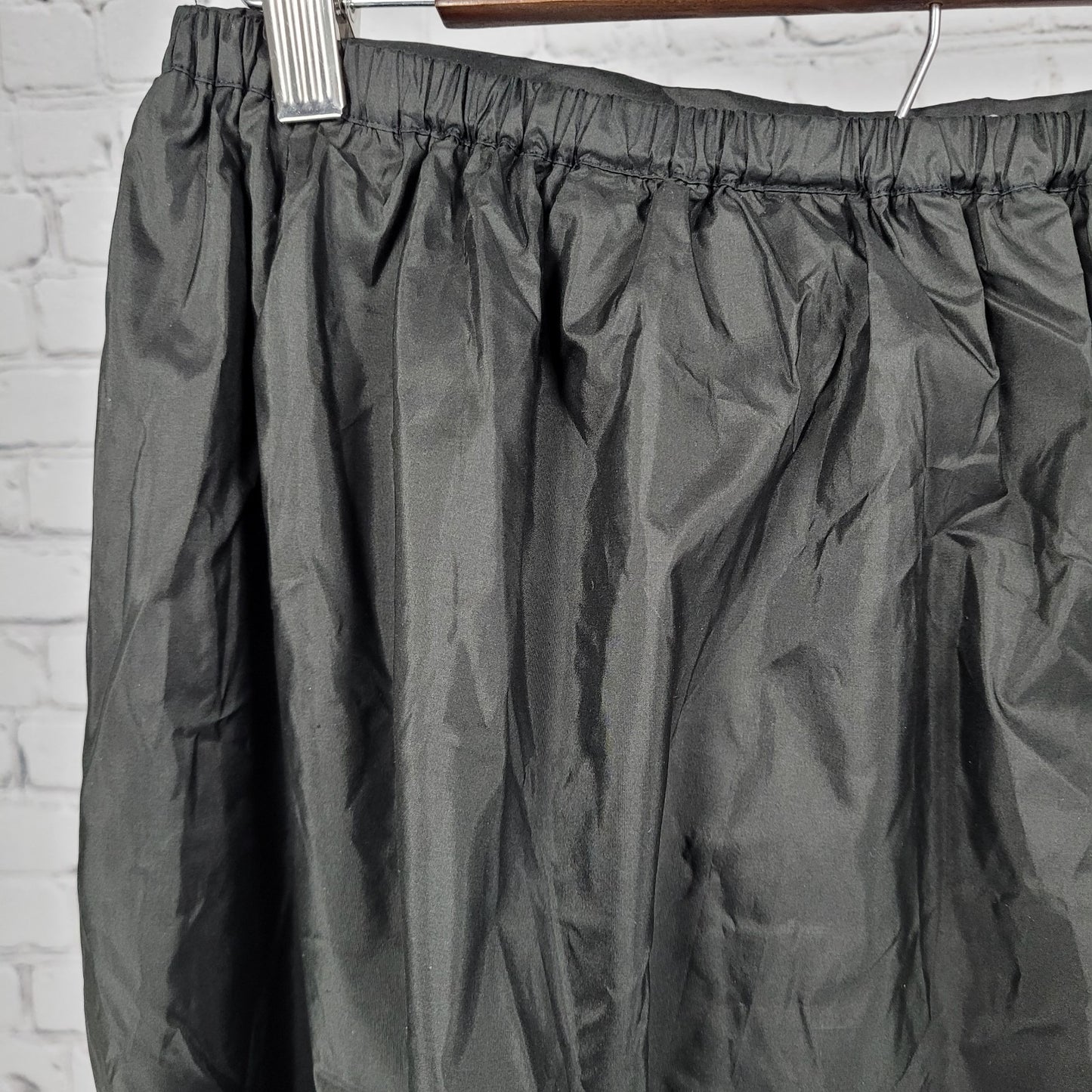 Valerie Stevens Black 100% Silk Pleated Elastic Waist Full Tulle Skirt Medium M