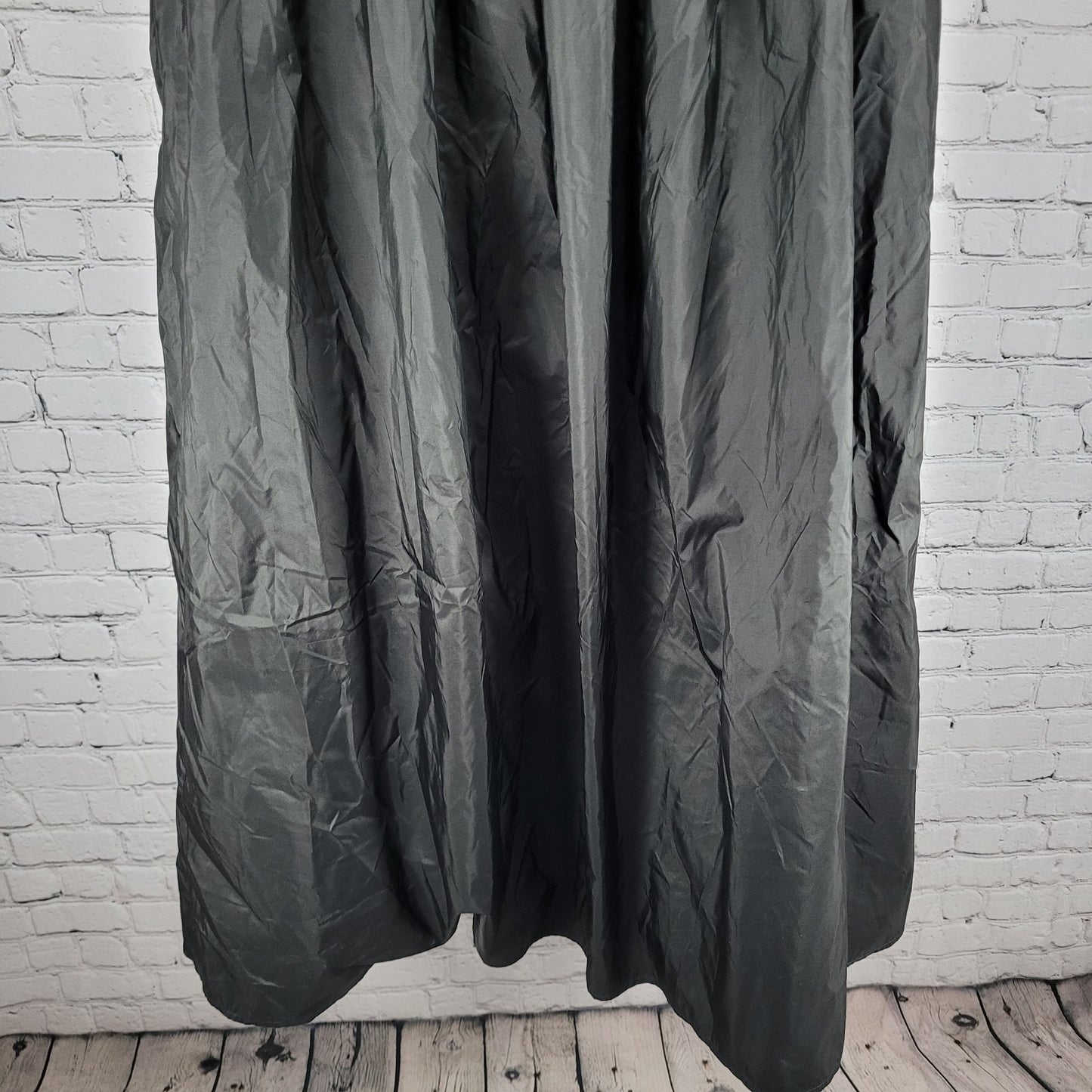 Valerie Stevens Black 100% Silk Pleated Elastic Waist Full Tulle Skirt Medium M