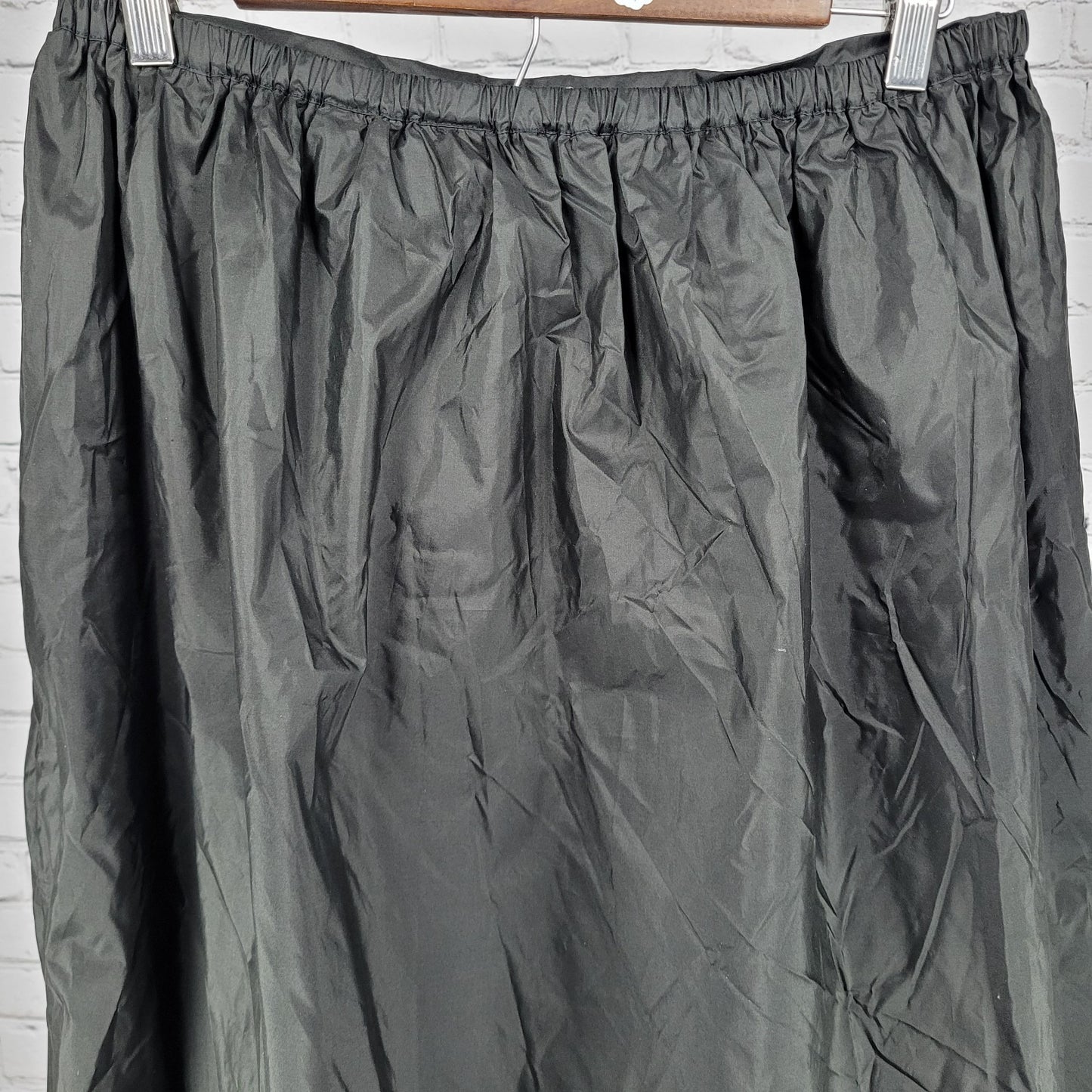 Valerie Stevens Black 100% Silk Pleated Elastic Waist Full Tulle Skirt Medium M