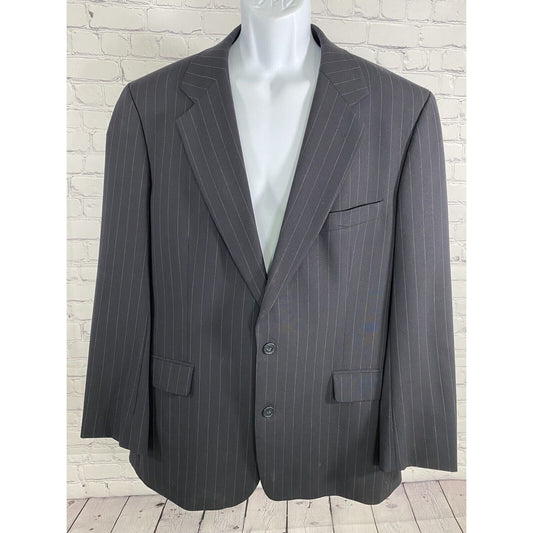 Brooks Brothers Brooksease Black Wool Striped 2 Button Blazer Jacket 43R