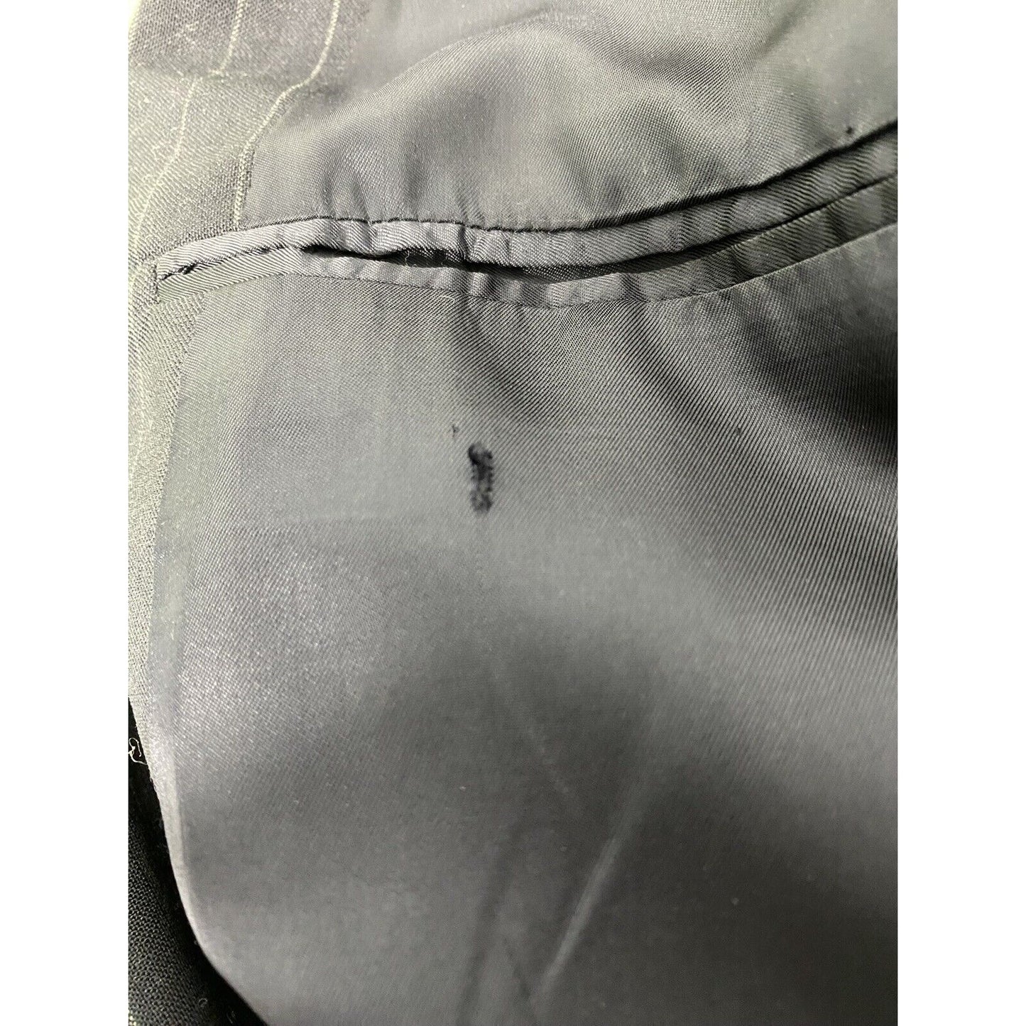 Brooks Brothers Brooksease Black Wool Striped 2 Button Blazer Jacket 43R