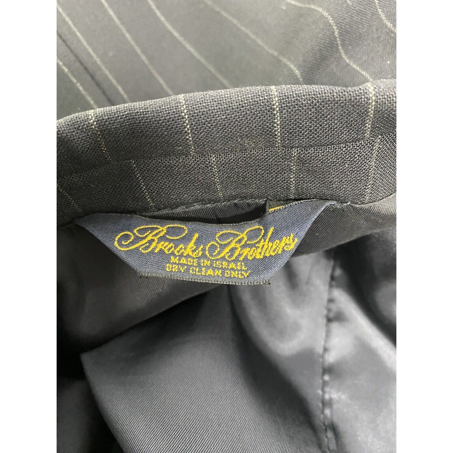 Brooks Brothers Brooksease Black Wool Striped 2 Button Blazer Jacket 43R