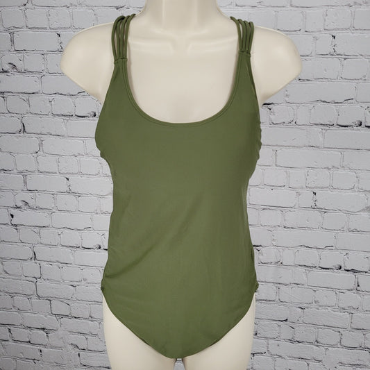 Hollister Green Strappy Crossback Padded One Piece Swimsuit Size Medium M