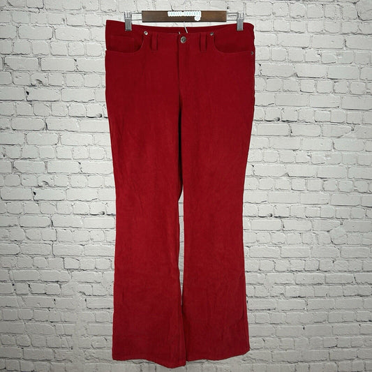Periscope Sportswear 3983 Red Velvet Feel Flare Leg Pants Size 9 (31X30.5)