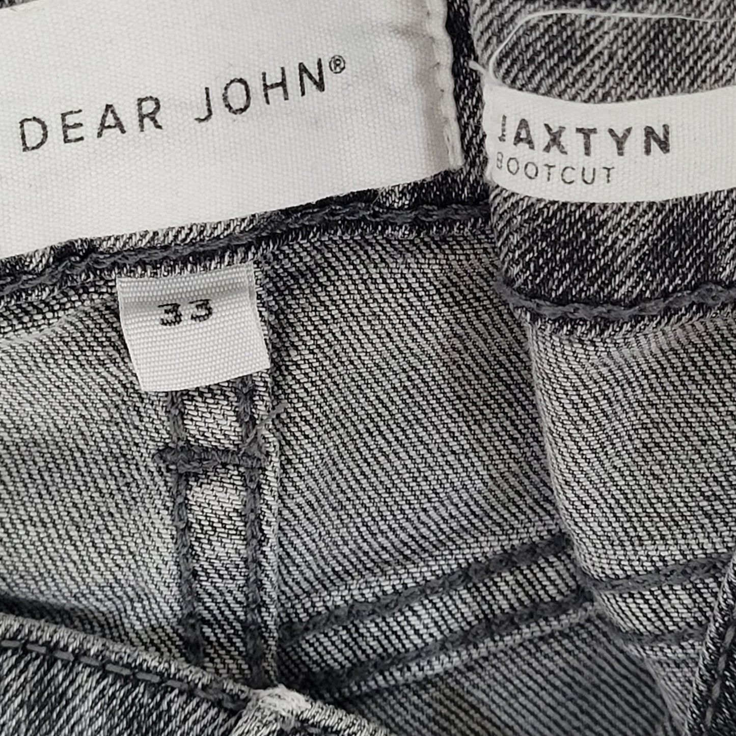 Dear John Grey Denim Jaxtyn Bootcut High Rise Stretch Jeans Size 33 (36x32)