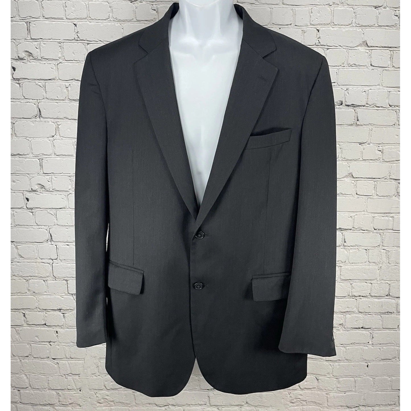 Jos A Bank Black 100% Wool Travelers Collection 2 Button Blazer Sport Coat 42L
