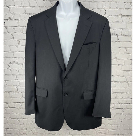 Jos A Bank Black 100% Wool Travelers Collection 2 Button Blazer Sport Coat 42L