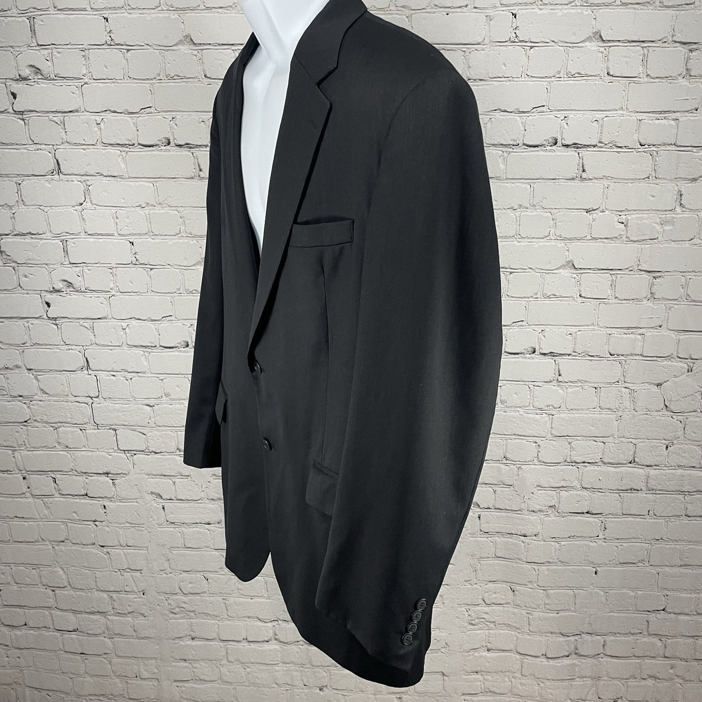 Jos A Bank Black 100% Wool Travelers Collection 2 Button Blazer Sport Coat 42L