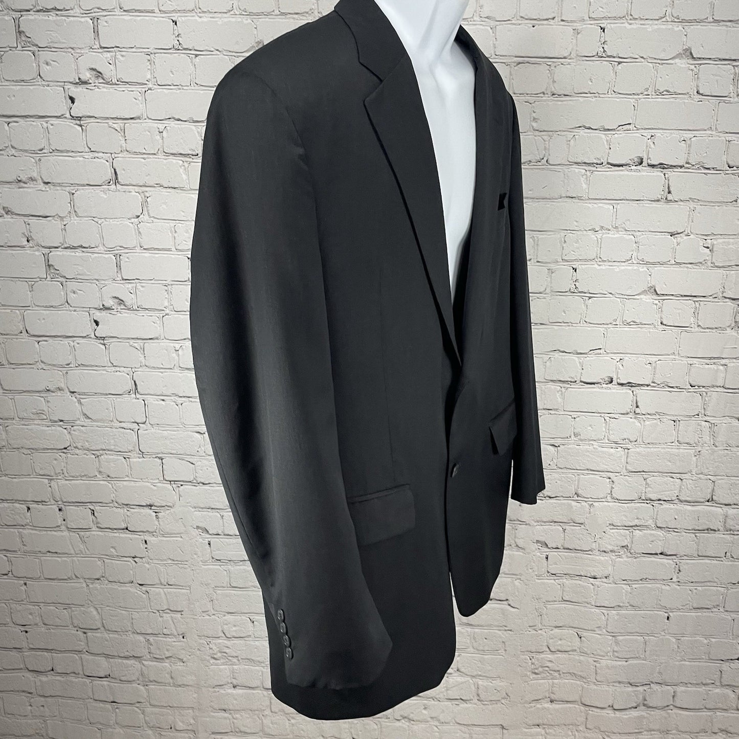 Jos A Bank Black 100% Wool Travelers Collection 2 Button Blazer Sport Coat 42L