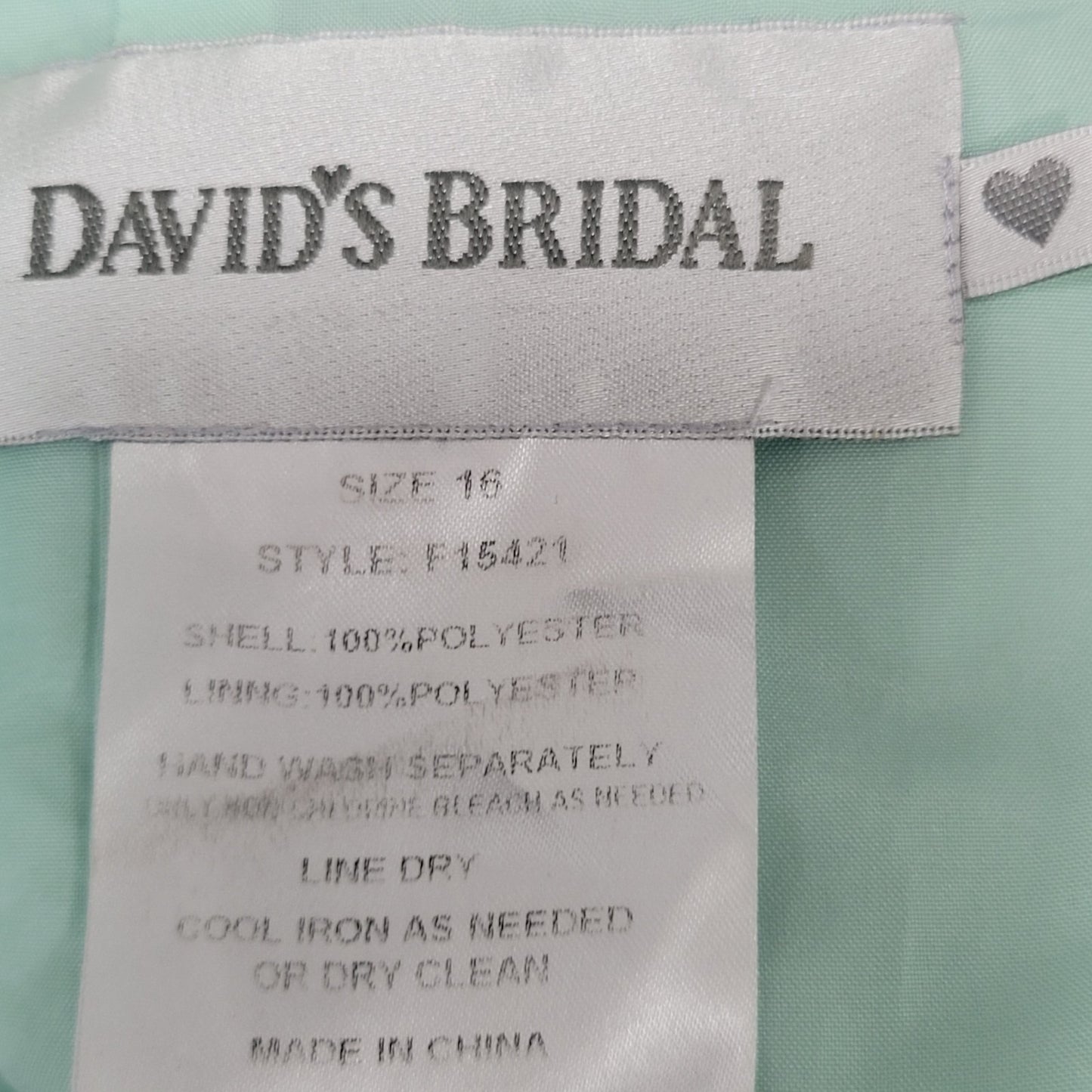 David's Bridal Light Green Chiffon Beaded Strappy Belted Bridesmaid Dress 16