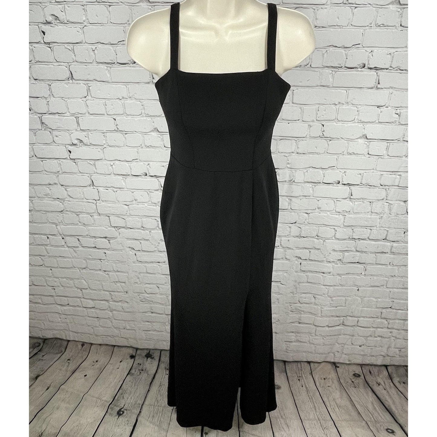 AZAZIE Black Sleeveless Slit Padded Bridesmaid Prom Formal Maxi Dress Size A0