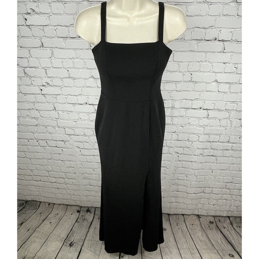 AZAZIE Black Sleeveless Slit Padded Bridesmaid Prom Formal Maxi Dress Size A0