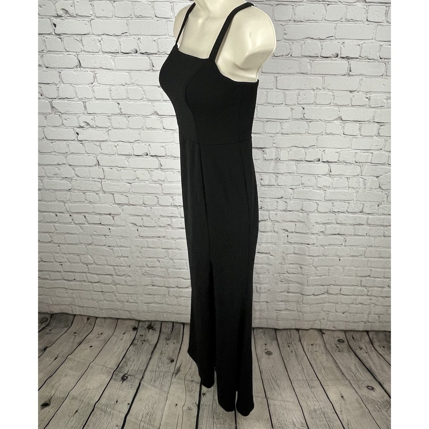 AZAZIE Black Sleeveless Slit Padded Bridesmaid Prom Formal Maxi Dress Size A0