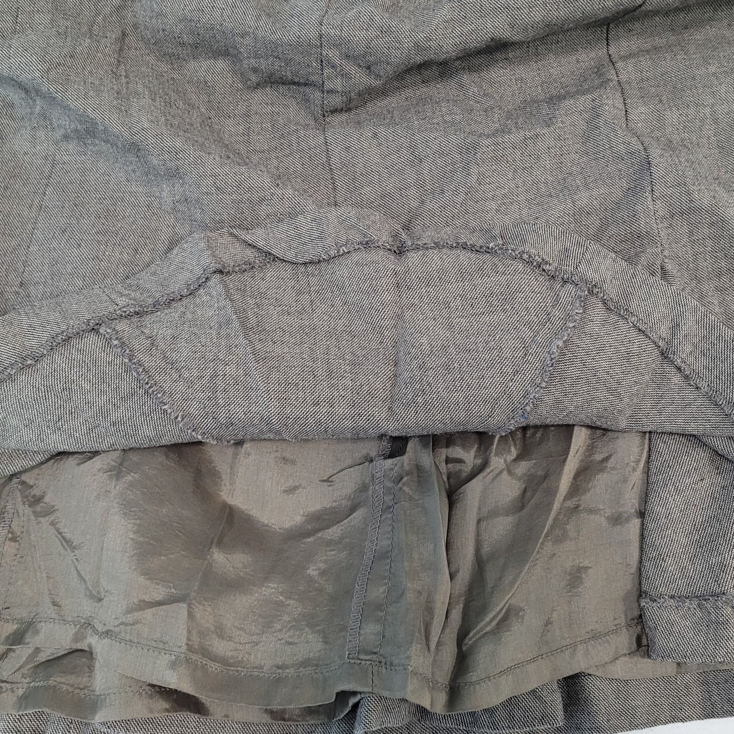 Lauren Ralph Lauren Grey 100% Wool Zip Closure Lined Skirt Size 12 (32x25)