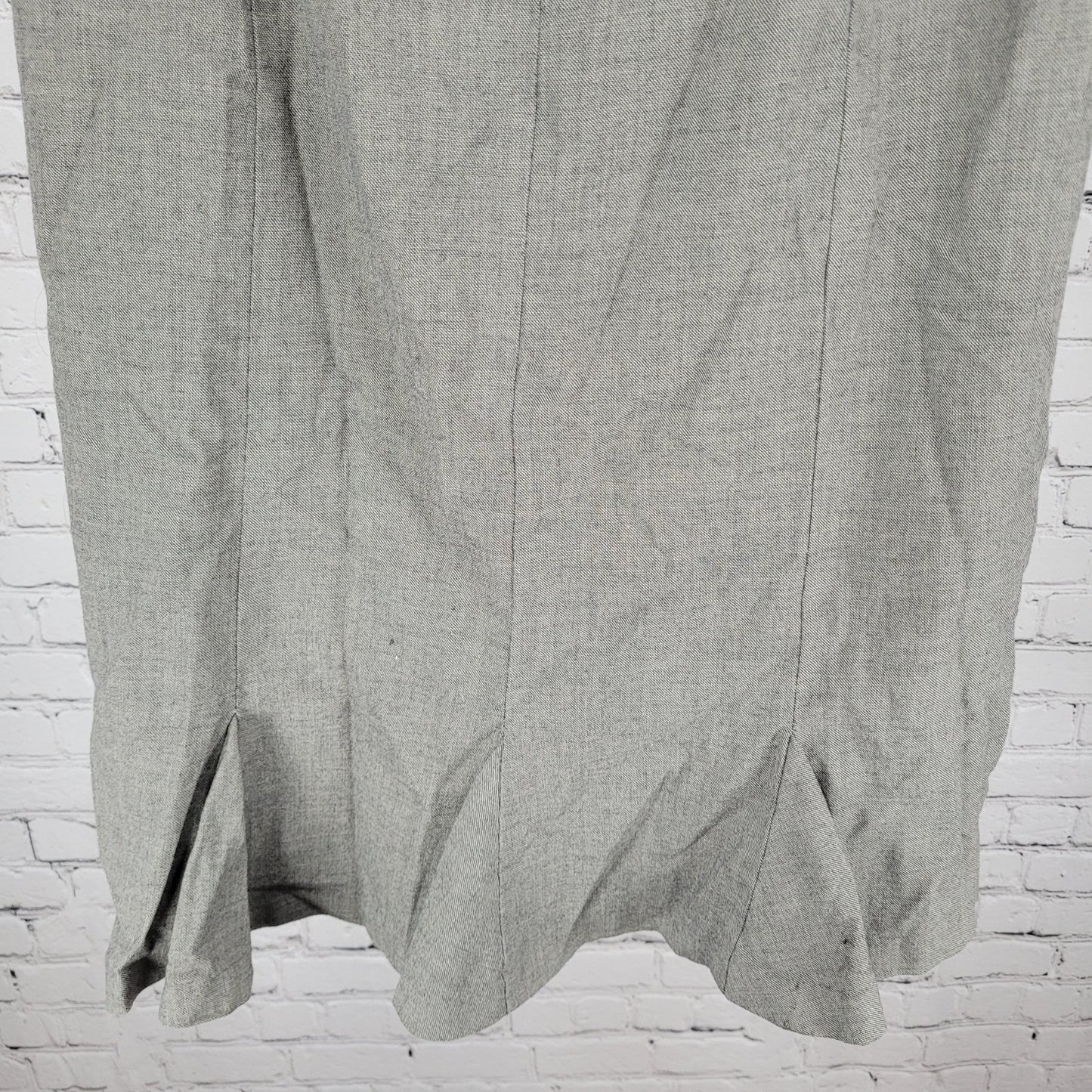 Lauren Ralph Lauren Grey 100% Wool Zip Closure Lined Skirt Size 12 (32x25)