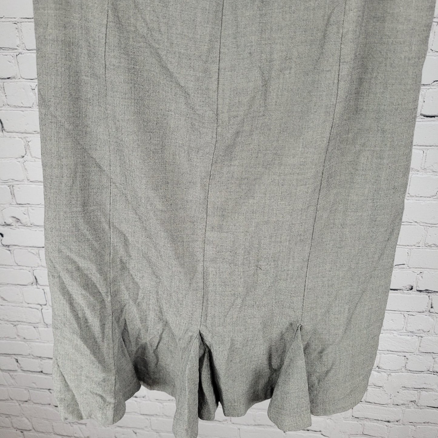 Lauren Ralph Lauren Grey 100% Wool Zip Closure Lined Skirt Size 12 (32x25)