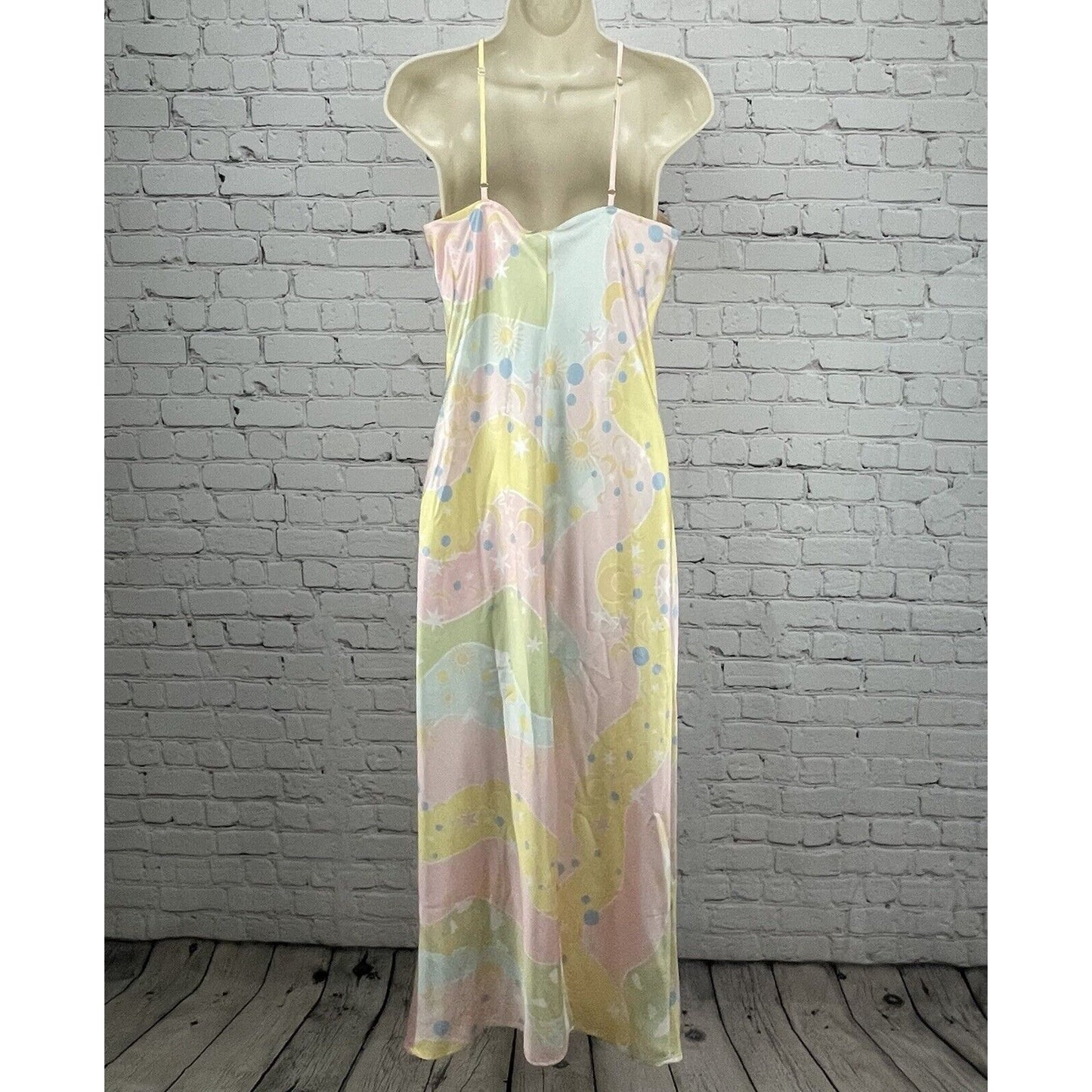 NWT Something New Pastel Stars Claudia Halter Ankle Maxi Dress Size Medium M