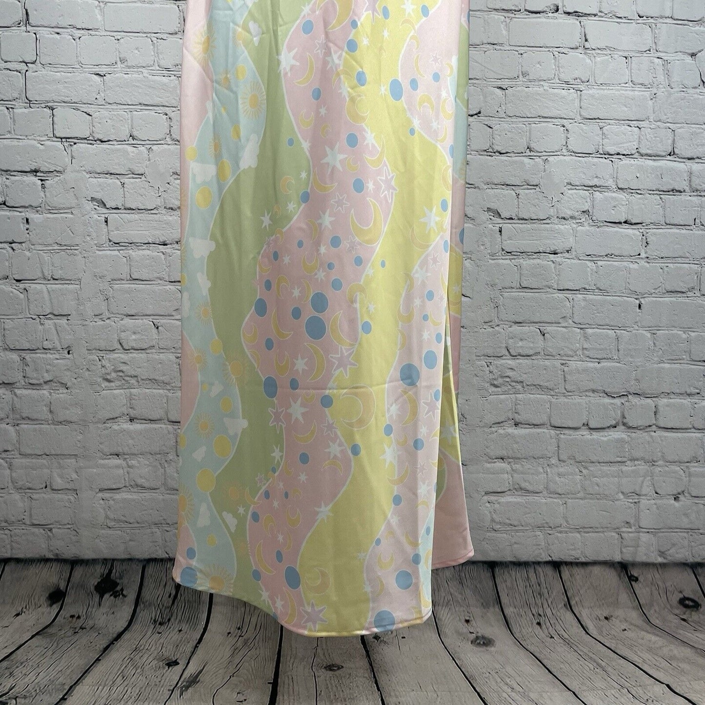 NWT Something New Pastel Stars Claudia Halter Ankle Maxi Dress Size Medium M