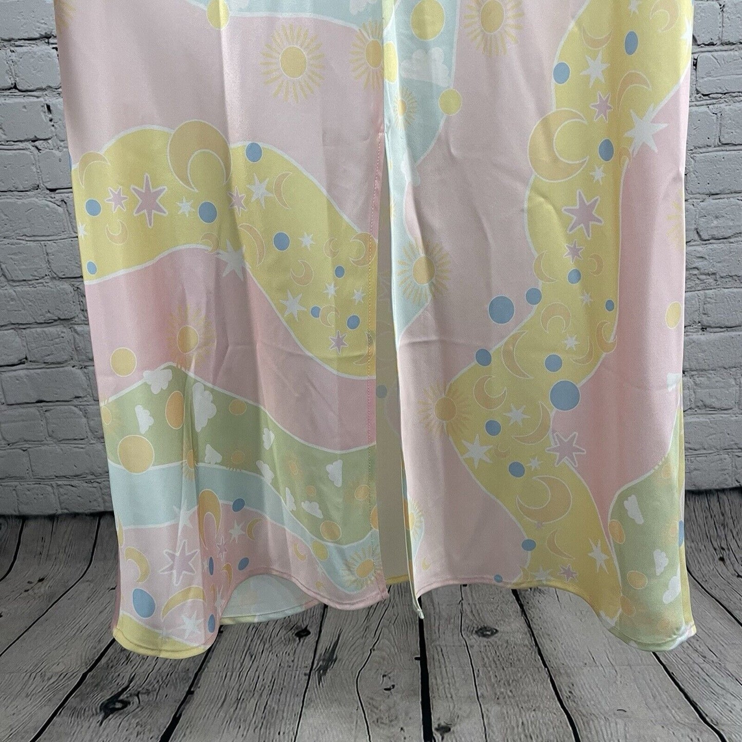 NWT Something New Pastel Stars Claudia Halter Ankle Maxi Dress Size Medium M