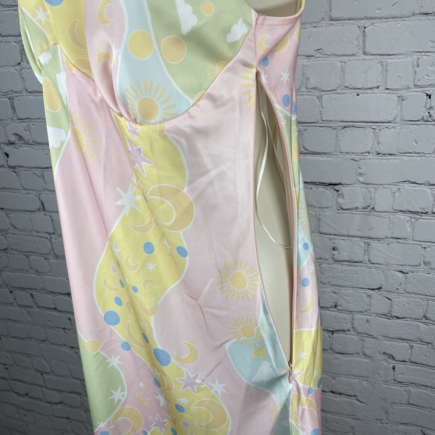 NWT Something New Pastel Stars Claudia Halter Ankle Maxi Dress Size Medium M
